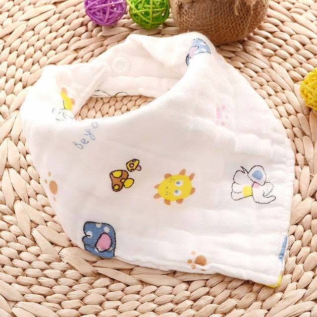 Muslin Cloth Baby Bibs - Triangle