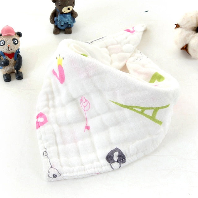 Muslin Cloth Baby Bibs - Triangle