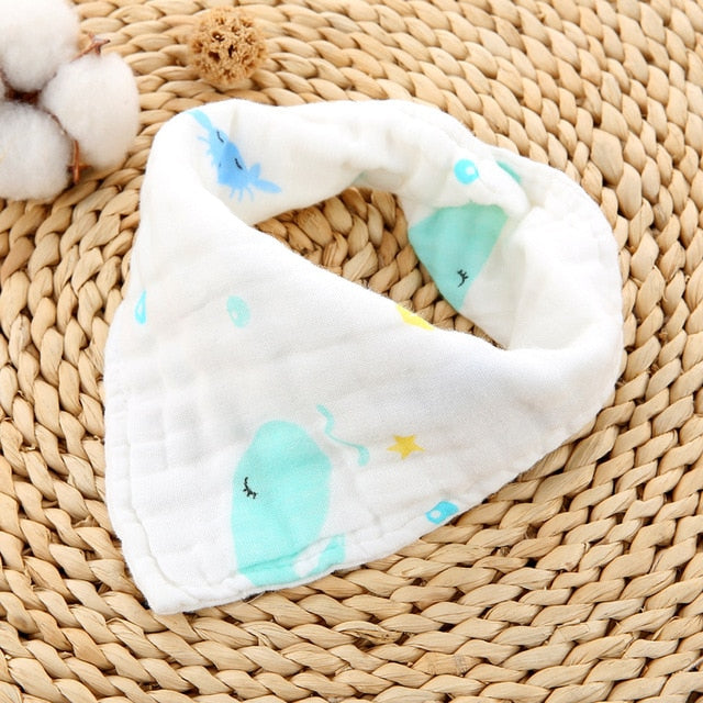 Muslin Cloth Baby Bibs - Triangle