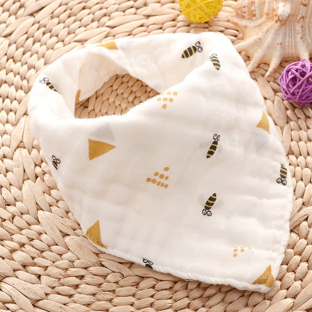 Muslin Cloth Baby Bibs - Triangle