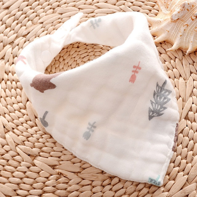 Muslin Cloth Baby Bibs - Triangle