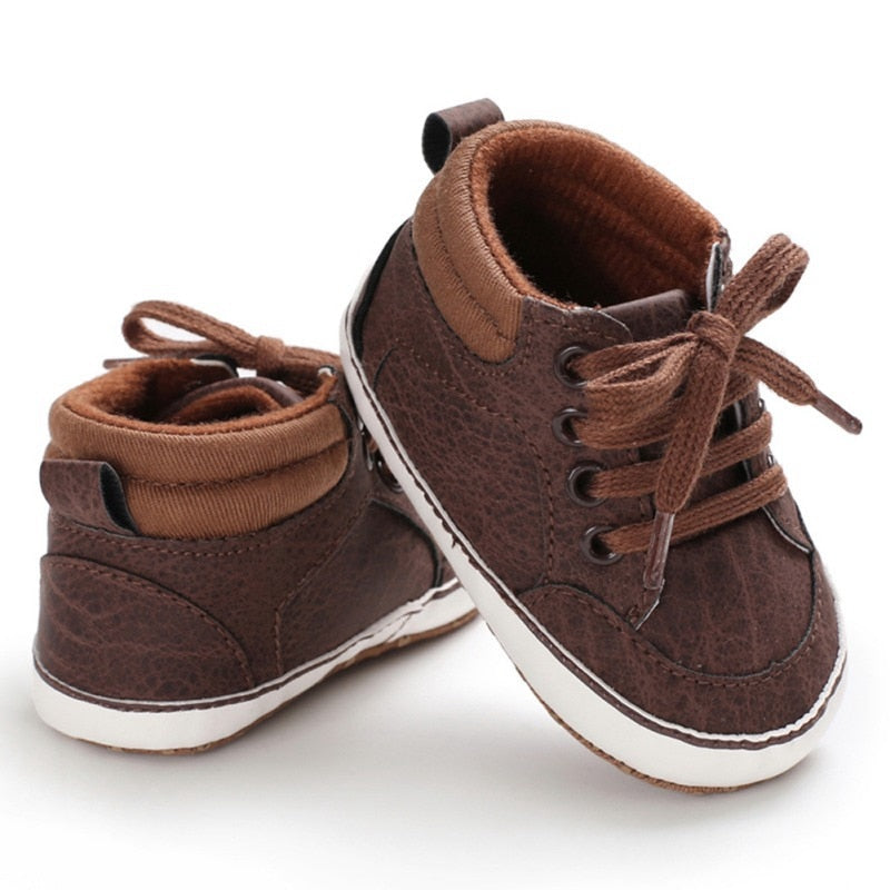 Baby Boy Shoes - Brown Suede