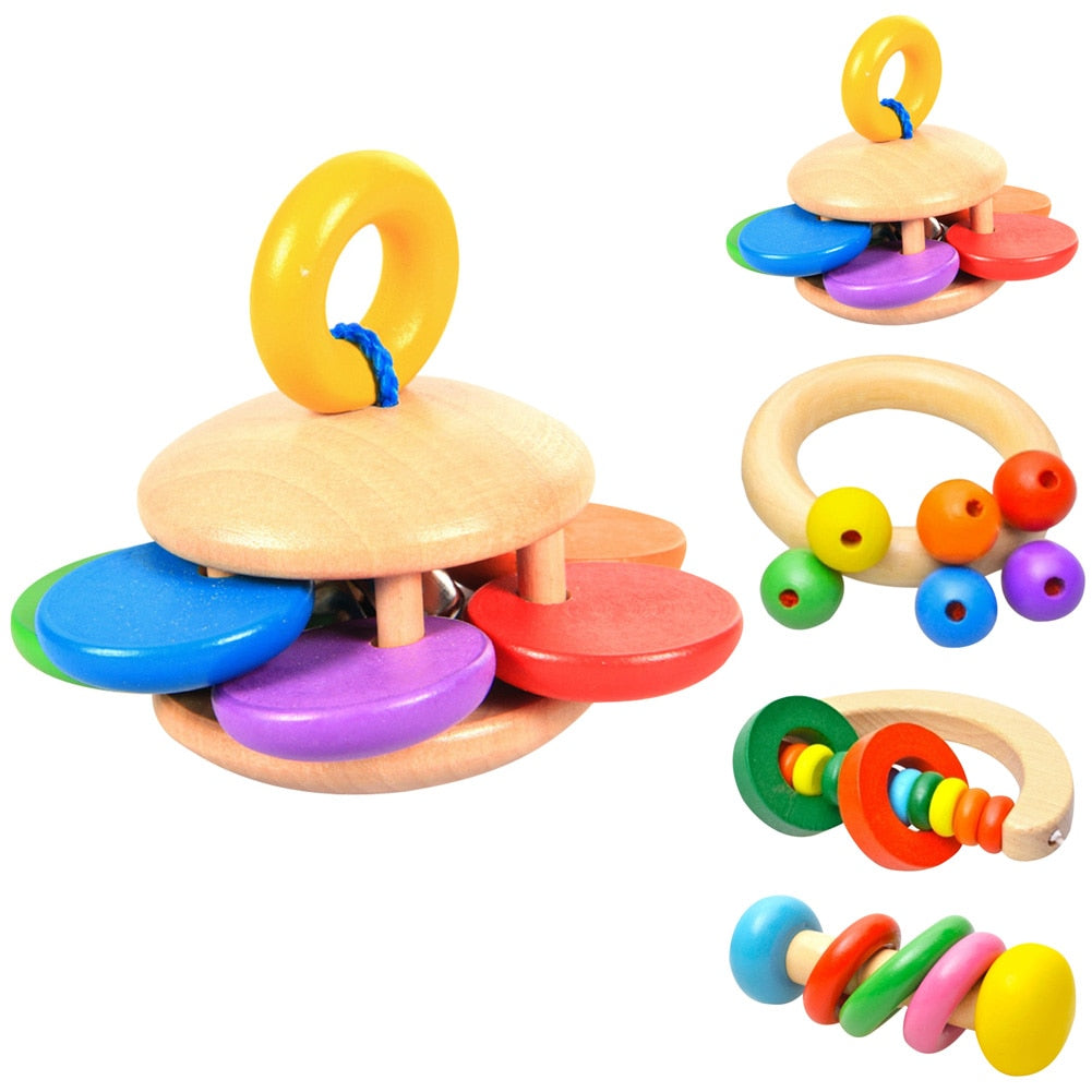 Baby Wooden Rattle Musical Toys - Bright