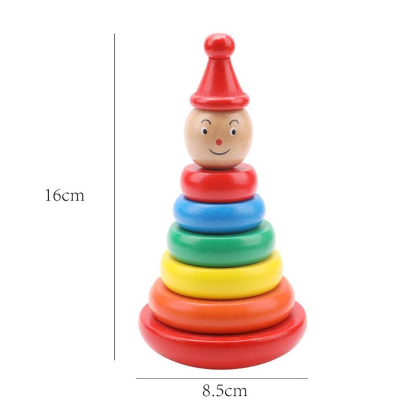 Wooden Rainbow Tower Stack Tumbler Ring