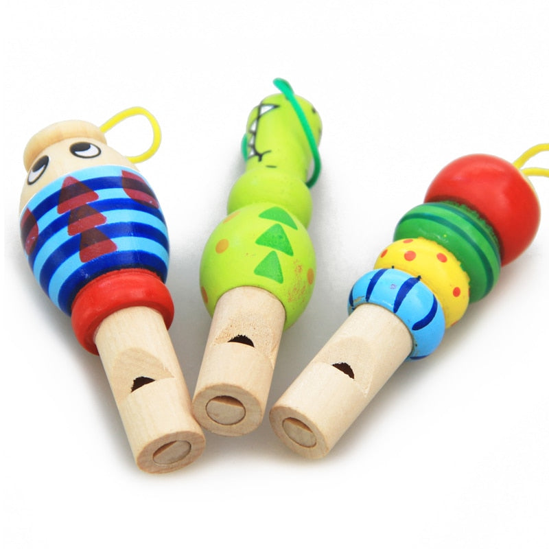 Cute Wooden Whistle Toy (random color)