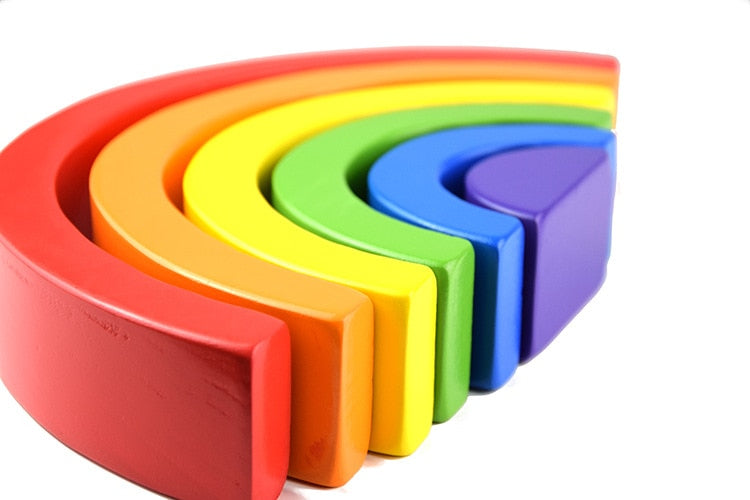 Montessori Wooden Toy Rainbow Blocks